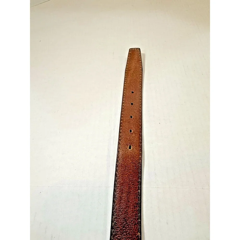 Brighton Men’s Brown Leather Belt 40 Croc Embossed Dress Vintage 1990s Handcraft